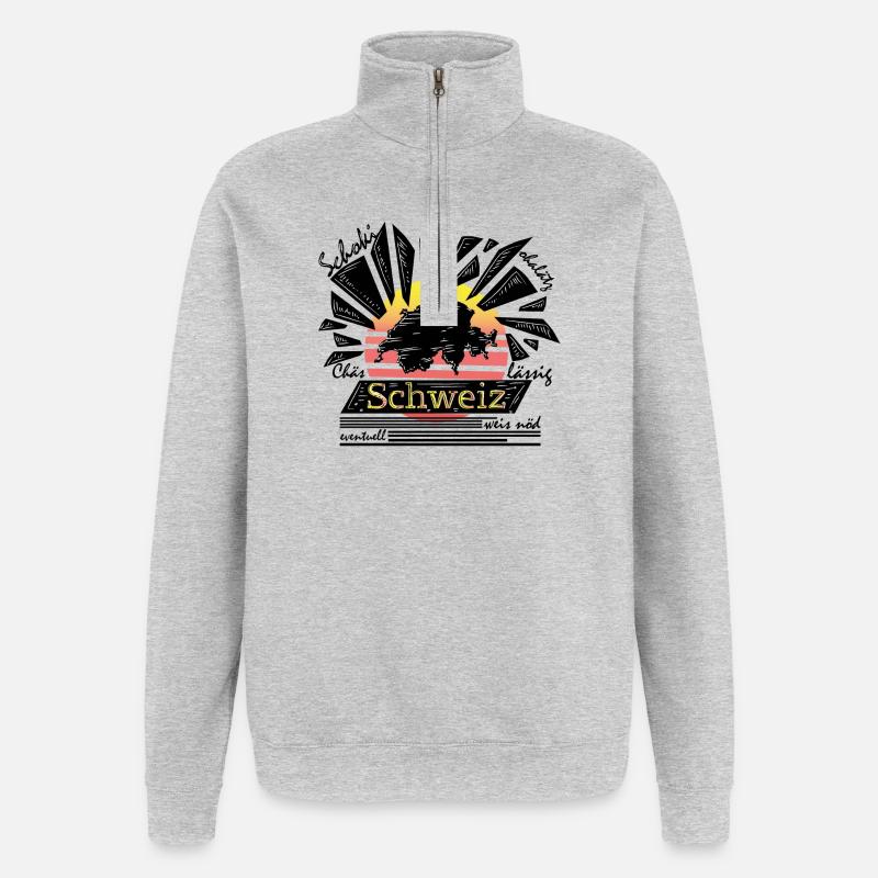 Wilde schweiz - Quarter-Zip-Sweatshirt - Grau meliert
