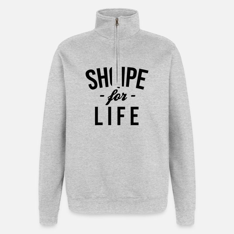 Albanie! - Sweat à zip 1/4 - gris chiné