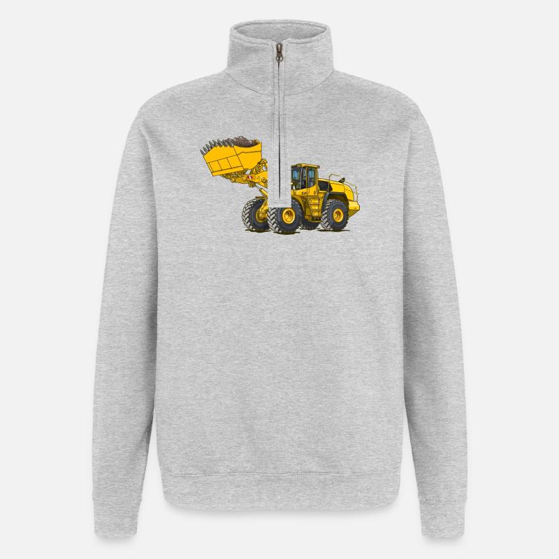 Wheel loader, construction machine - Quarter-Zip Sweatshirt - heather grey