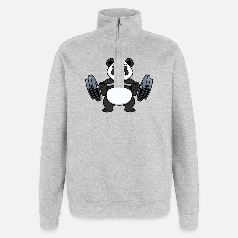 Bodybuilder weight training weights weights - Quarter-Zip Sweatshirt - heather grey