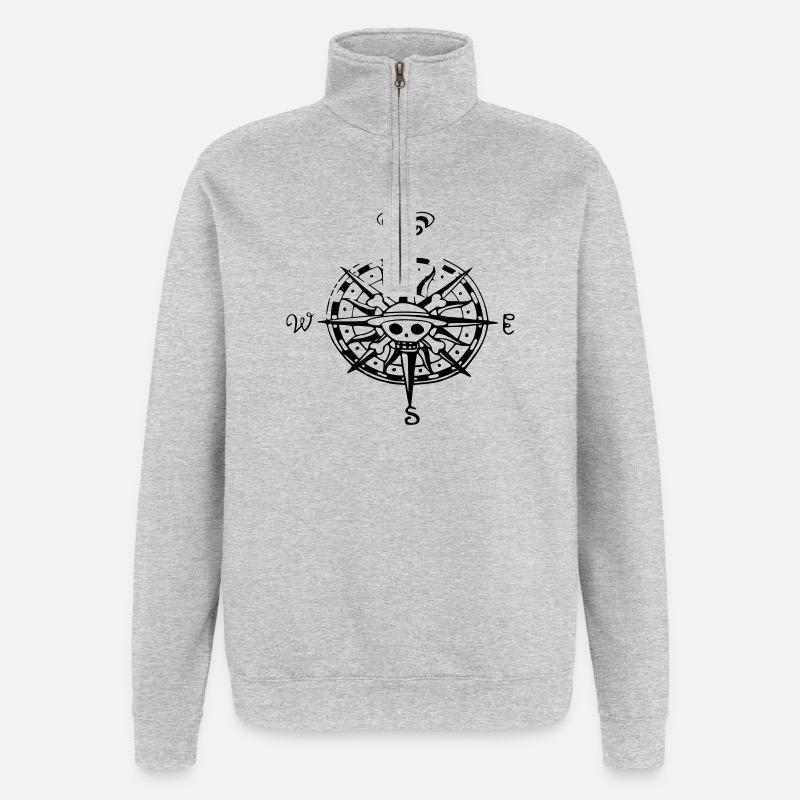 op compas compass - Quarter-Zip Sweatshirt - heather grey