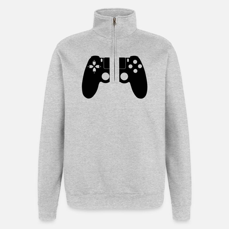 Controller Gamer - Quarter-Zip Sweatshirt - heather grey
