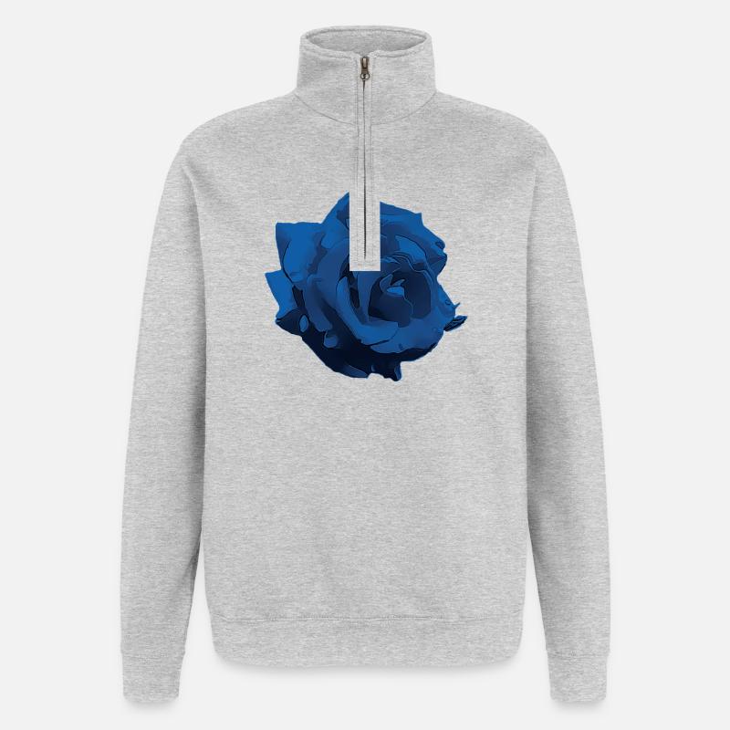 Blume - Rose blue - Quarter-Zip-Sweatshirt - Grau meliert