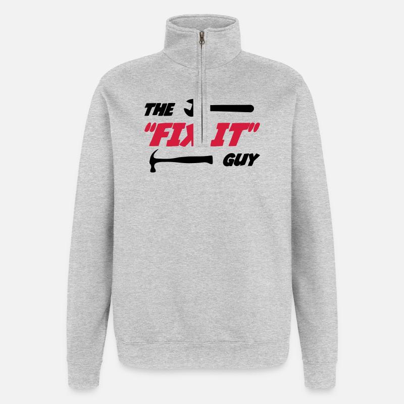 The "Fix it" Guy 🔨 - Quarter-Zip Sweatshirt - heather grey