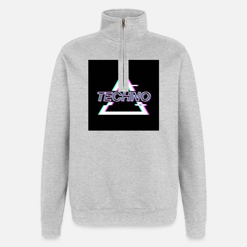 Techno - Sweat à zip 1/4 - gris chiné