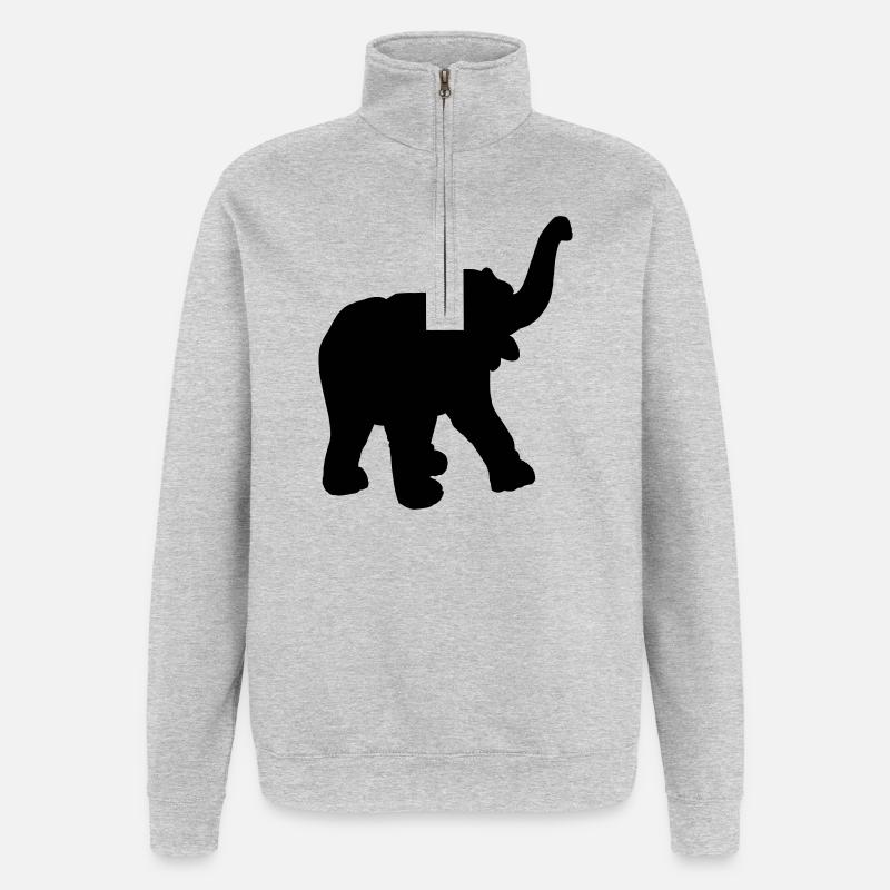 Cheerful young little elephant from circus - Quarter-Zip Sweatshirt - heather grey