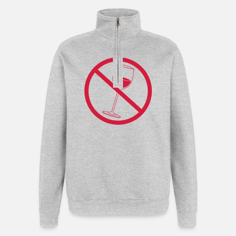 Vin de signe interdit - Sweat à zip 1/4 - gris chiné