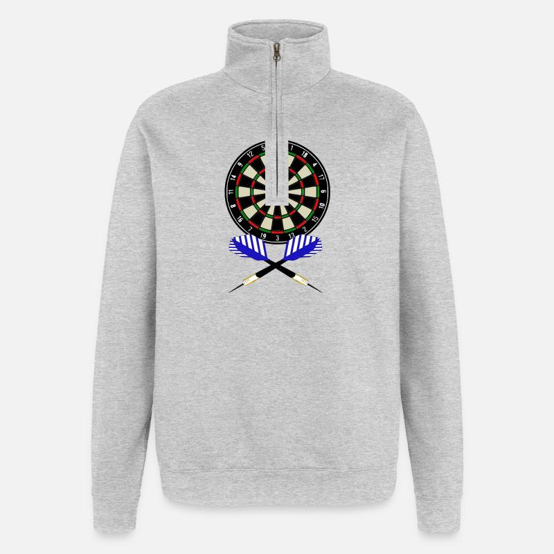 Dartscheibe - Quarter-Zip-Sweatshirt - Grau meliert