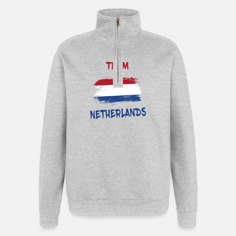 Team Netherlands design / gift idea - Quarter-Zip Sweatshirt - heather grey