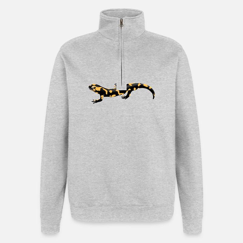 Feuersalamander - Quarter-Zip-Sweatshirt - Grau meliert
