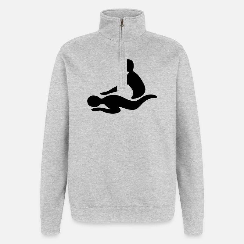 massage - Sweat à zip 1/4 - gris chiné