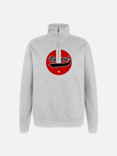 Rare Soul Vinyl Record Label Red Side A - Quarter-Zip Sweatshirt - heather grey