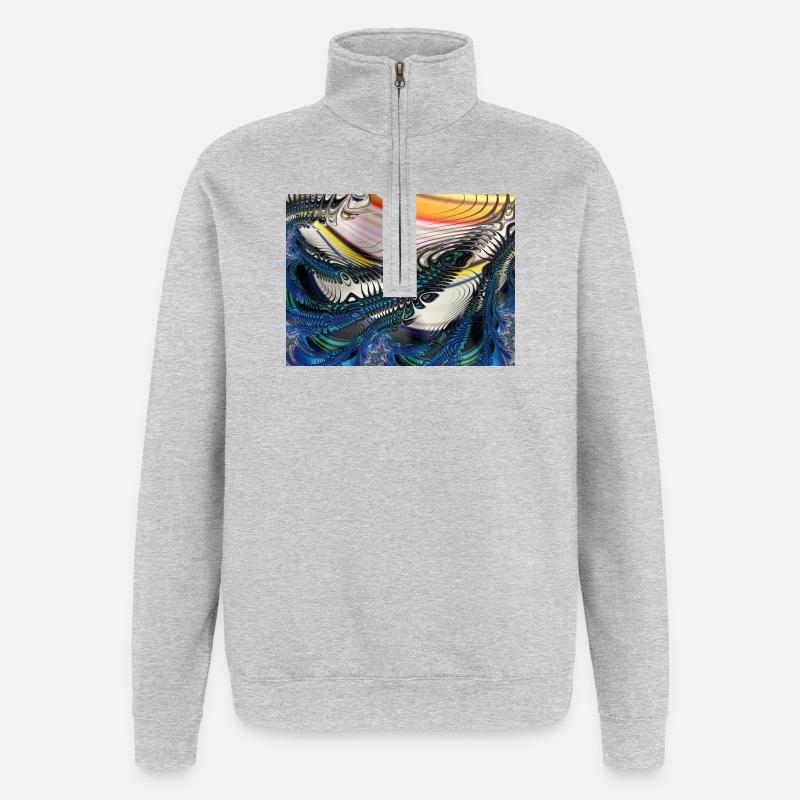 image - Sweat à zip 1/4 - gris chiné