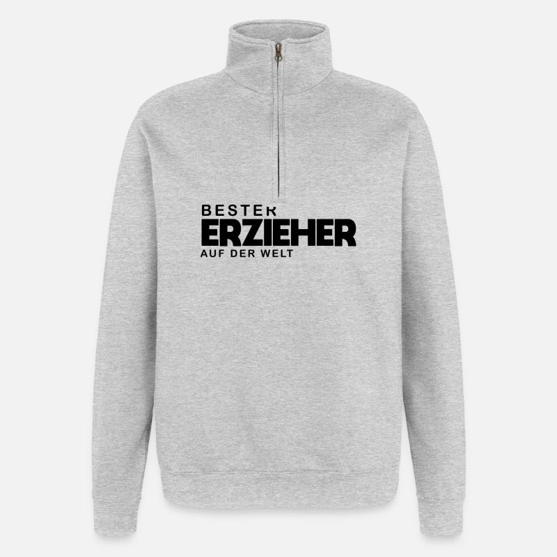 Bester Erzieher - Quarter-Zip-Sweatshirt - Grau meliert