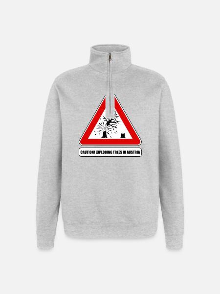 exploding trees, exploding trees Austria - Quarter-Zip Sweatshirt - heather grey