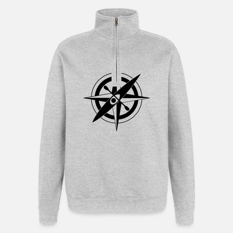 Compass Rose Kayak - Sweat à zip 1/4 - gris chiné