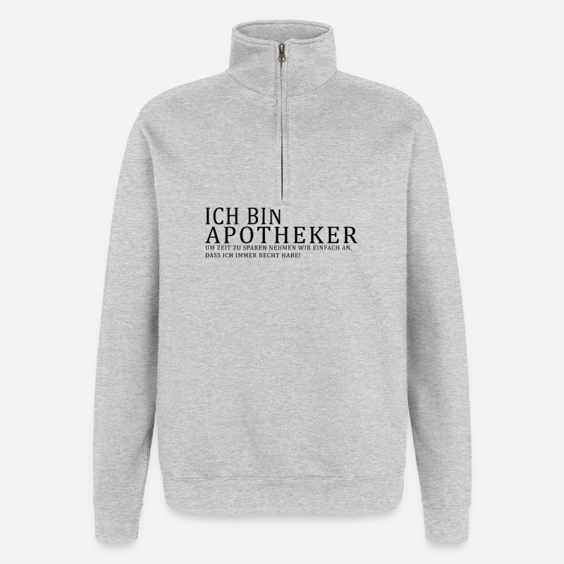 Ich bin Apotheker - Quarter-Zip-Sweatshirt - Grau meliert