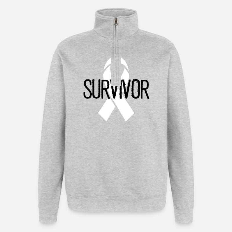 Bewusstsein für robuste Bänder - Quarter-Zip-Sweatshirt - Grau meliert