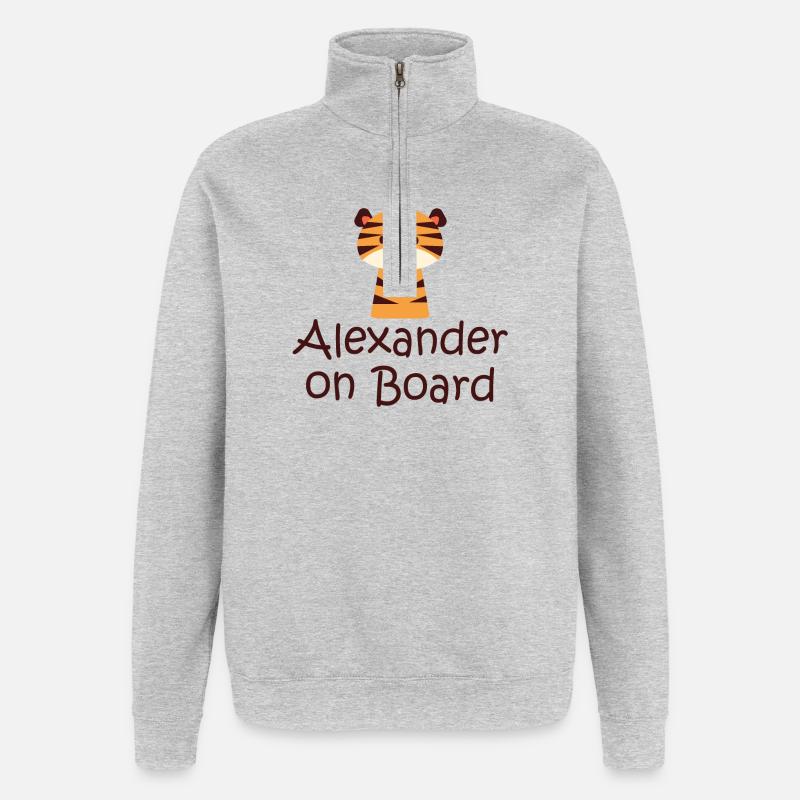Alexander on board - Sweat à zip 1/4 - gris chiné