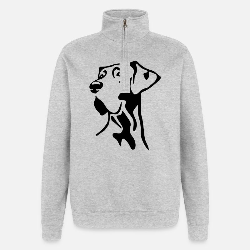 Great Dane head - Quarter-Zip Sweatshirt - heather grey