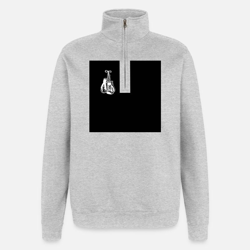 Boxhandschuhe - Quarter-Zip-Sweatshirt - Grau meliert