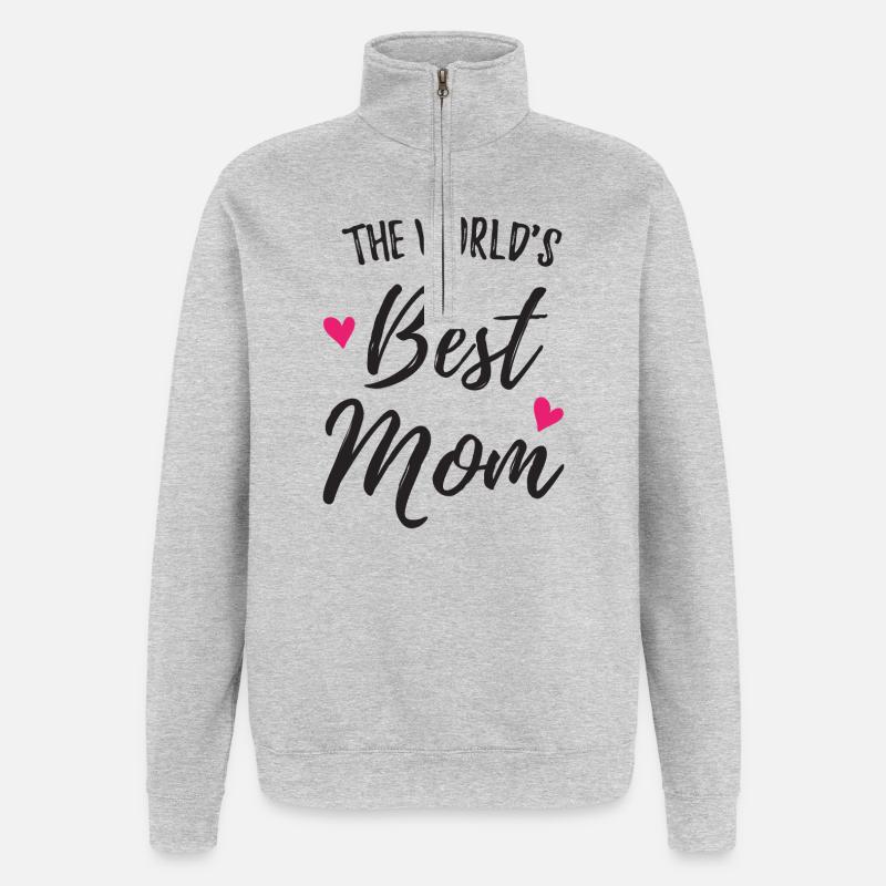 Die beste Mutter der Welt - Quarter-Zip-Sweatshirt - Grau meliert