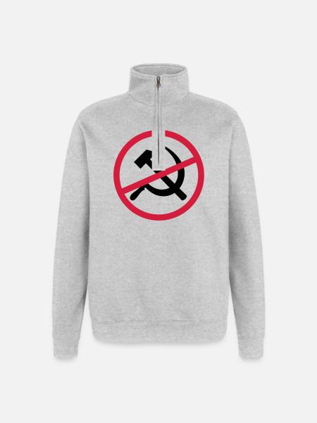 Forbidden communism sign - Quarter-Zip Sweatshirt - heather grey