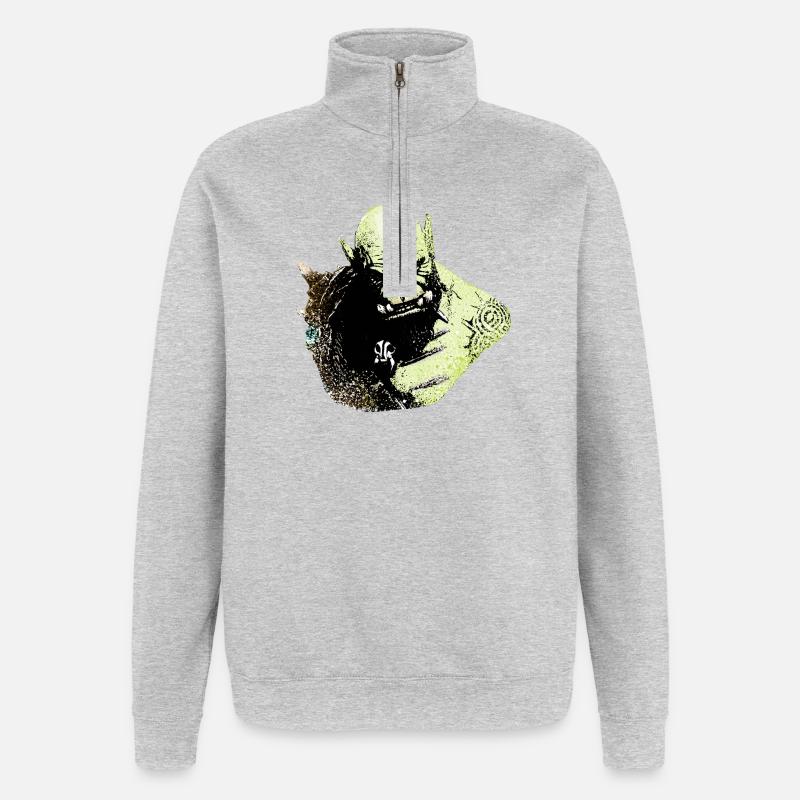 Teamhorde - Quarter-Zip-Sweatshirt - Grau meliert
