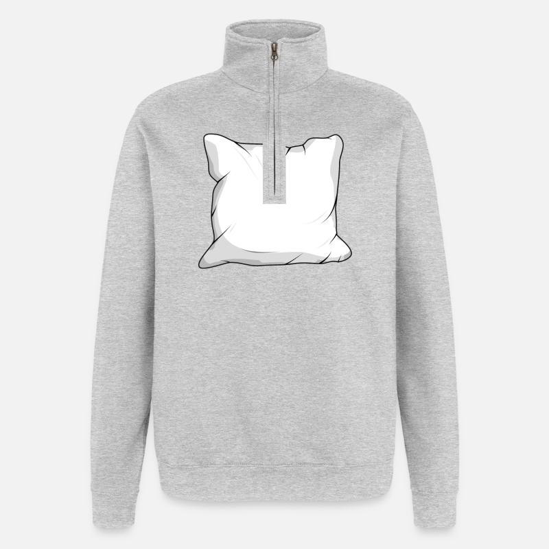 large cuddly white down pillow - Quarter-Zip Sweatshirt - heather grey