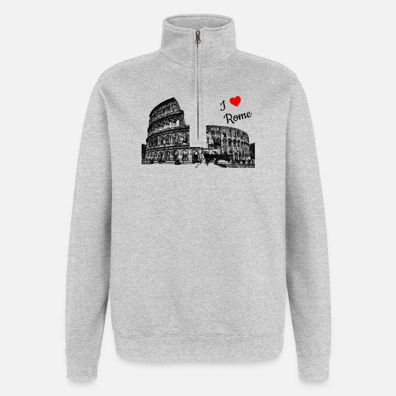 Rom Ich liebe dich - Quarter-Zip-Sweatshirt - Grau meliert