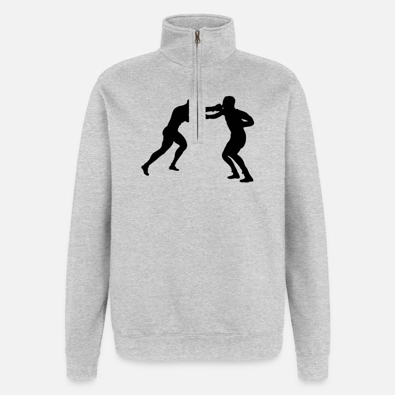 Boxkampf - Quarter-Zip-Sweatshirt - Grau meliert