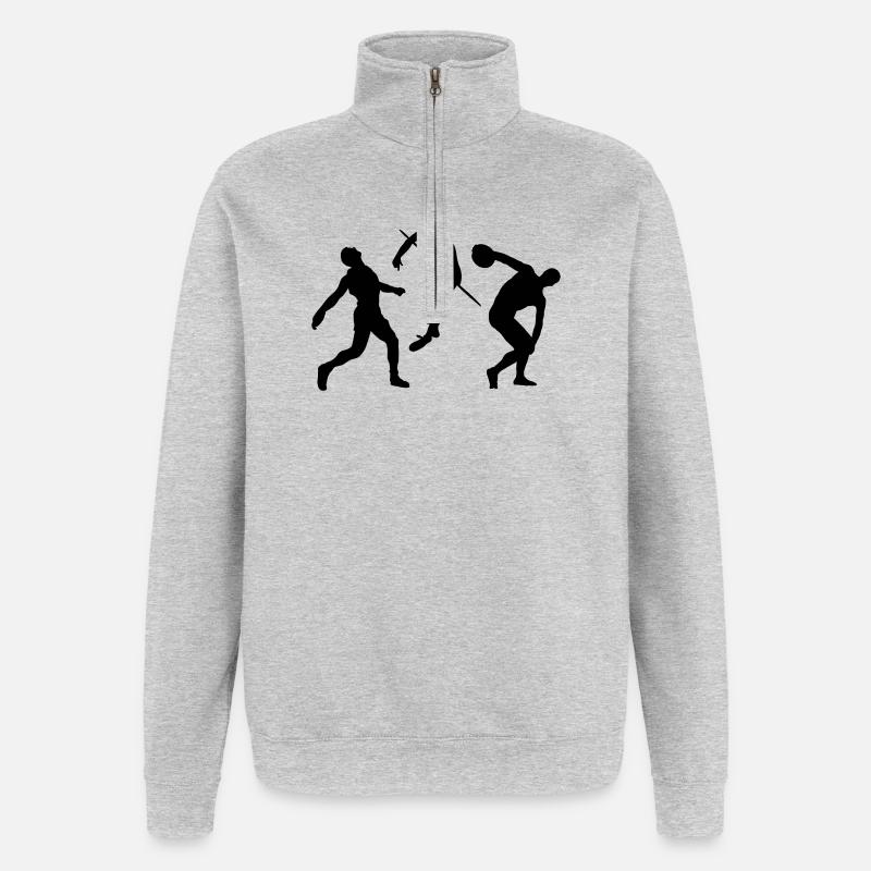 Leichtathletik - Quarter-Zip-Sweatshirt - Grau meliert
