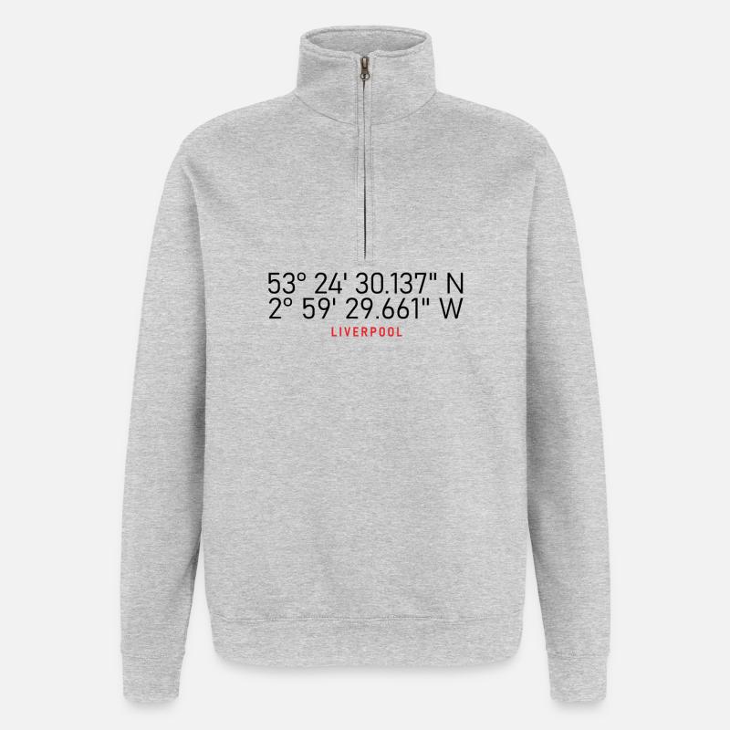 Liverpool coordinates - Quarter-Zip Sweatshirt - heather grey