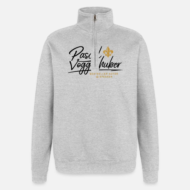 Pascal Voggenhuber Autor & Speaker - Quarter-Zip-Sweatshirt - Grau meliert