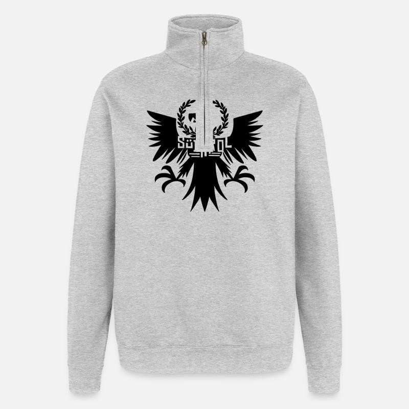 Abstract Transition Floral Pattern - Quarter-Zip Sweatshirt - heather grey