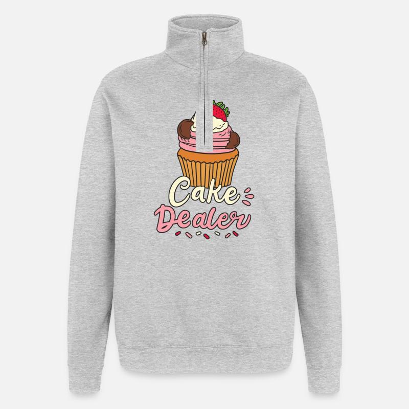 Cake Baker Baking - Quarter-Zip Sweatshirt - heather grey