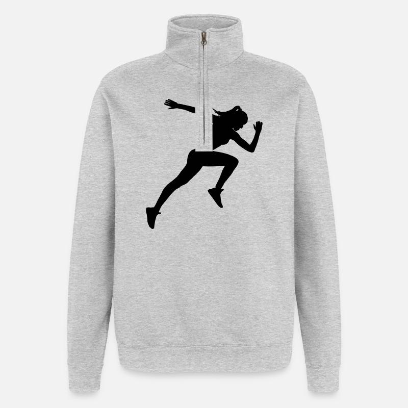 Exécuter Sprinter - Sweat à zip 1/4 - gris chiné