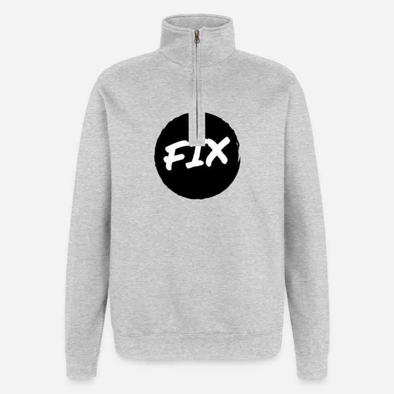 Fix - 100% secure, fix hoit Oida ;-) - Quarter-Zip Sweatshirt - heather grey