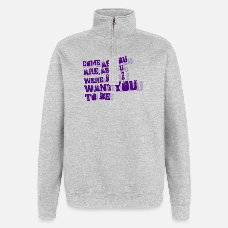Nirvana - Komm, wie du bist - Quarter-Zip-Sweatshirt - Grau meliert