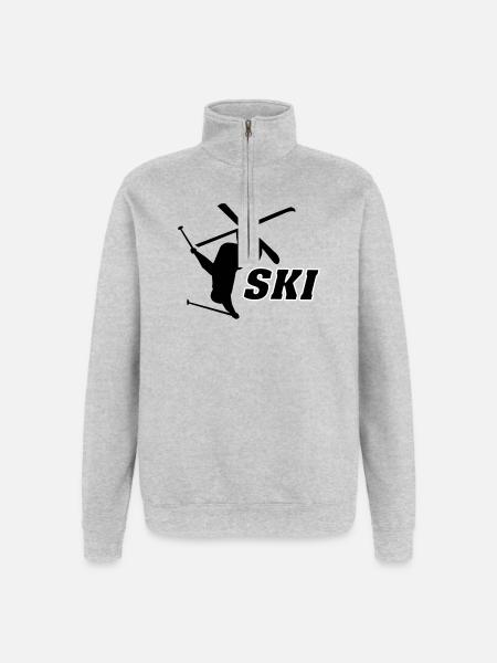 Ski - Sweat à zip 1/4 - gris chiné
