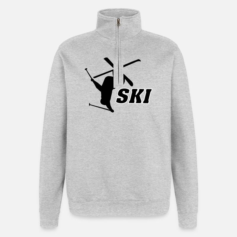 Ski - Sweat à zip 1/4 - gris chiné