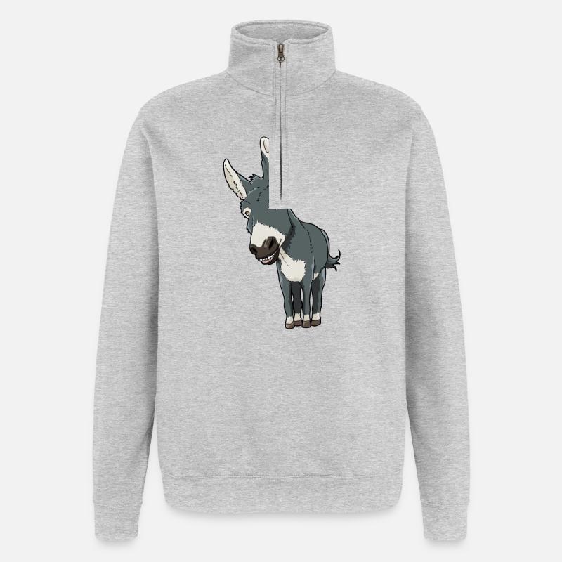 Esel Lasttier - Quarter-Zip-Sweatshirt - Grau meliert