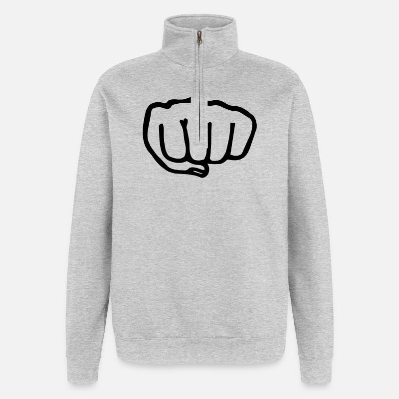 Karate Faust transparente Vectra - Quarter-Zip-Sweatshirt - Grau meliert