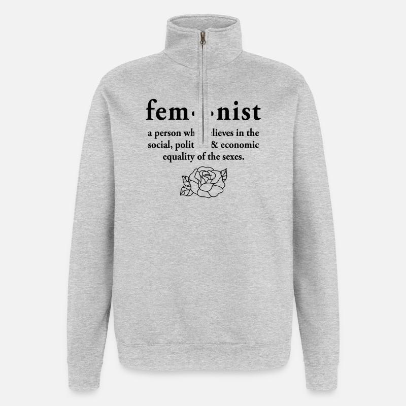 Feminist Definition - Quarter-Zip Sweatshirt - heather grey