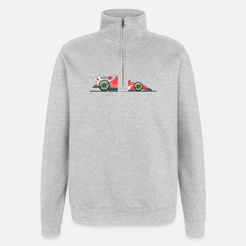 Course de voitures de course - Sweat à zip 1/4 - gris chiné