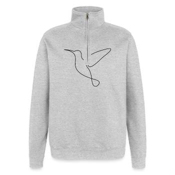 Hummingbird - Quarter-Zip Sweatshirt - heather grey - Front - AI Model Female 172 light (172cm) & AI Model Male 178 dark (178cm)