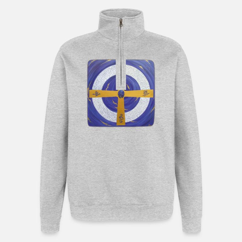 Archange Michael Crystal Star Gate - Sweat à zip 1/4 - gris chiné
