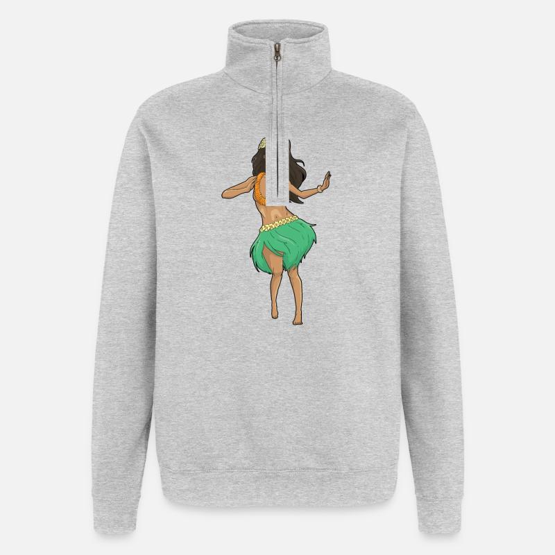 Hula Dancer - Quarter-Zip Sweatshirt - heather grey