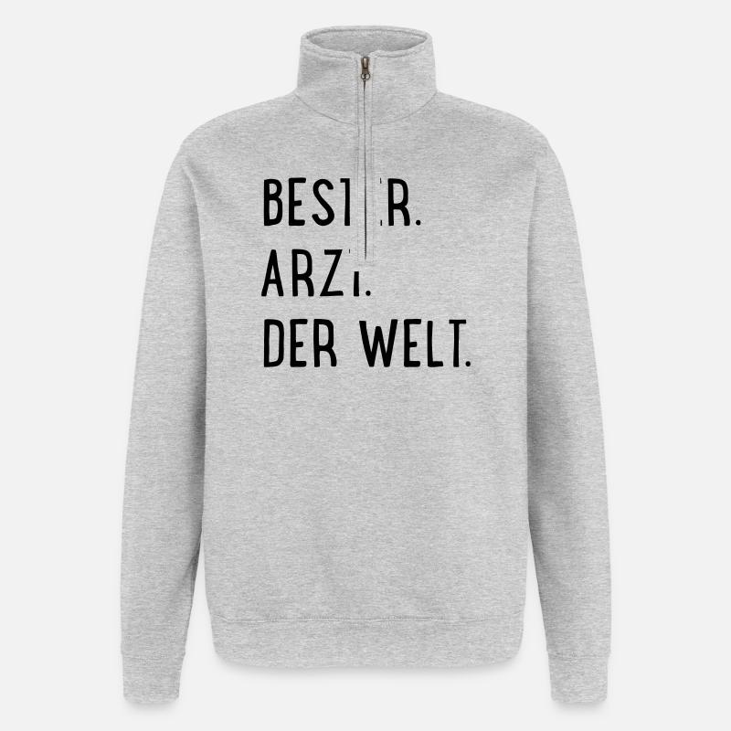 bester arzt - Quarter-Zip-Sweatshirt - Grau meliert