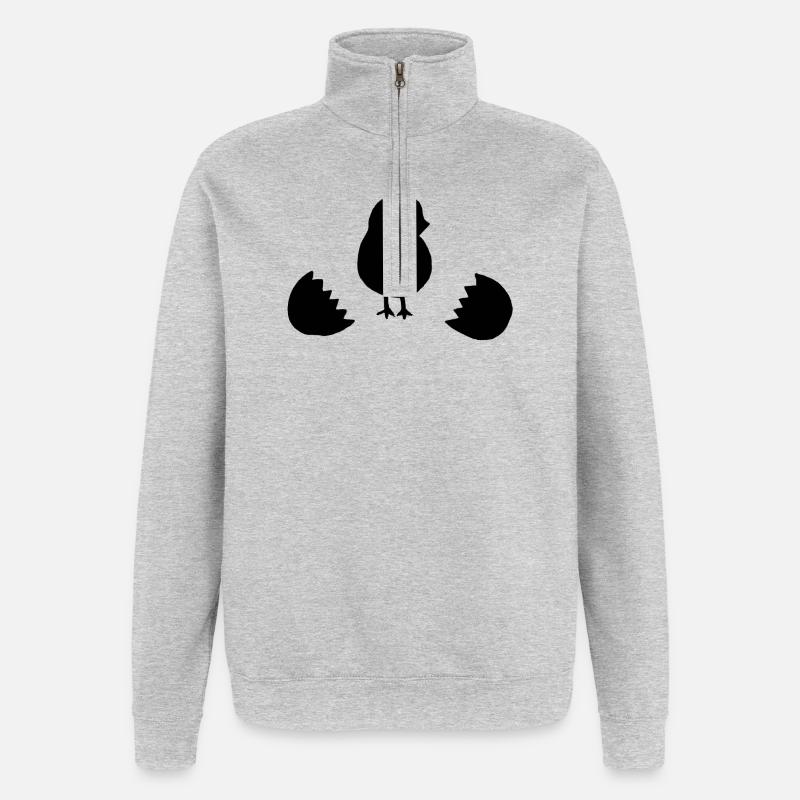 Baby Chick Egg - Quarter-Zip Sweatshirt - heather grey